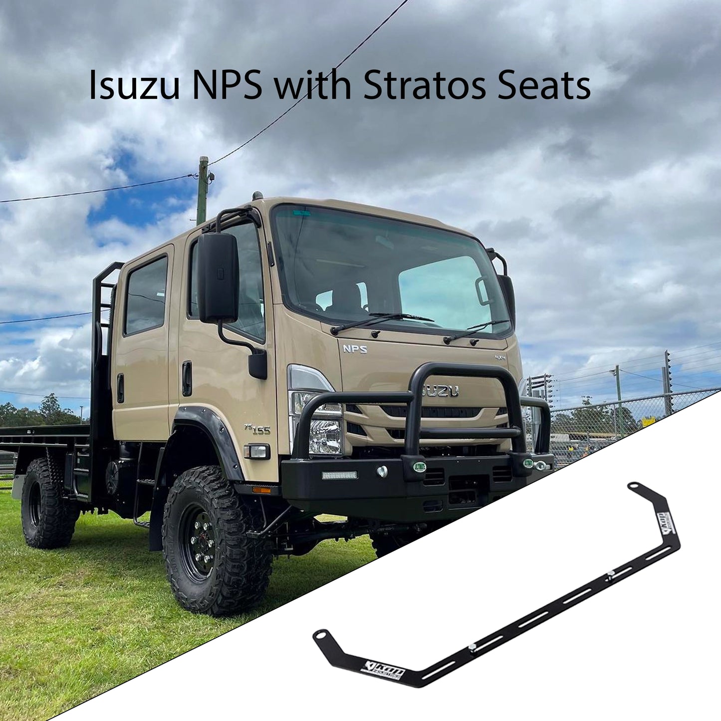 Isuzu NPS with Stratos Seats Fire Extinguisher Bracket