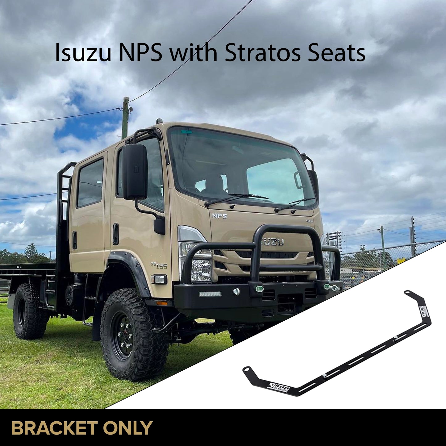 Isuzu NPS with Stratos Seats Fire Extinguisher Bracket