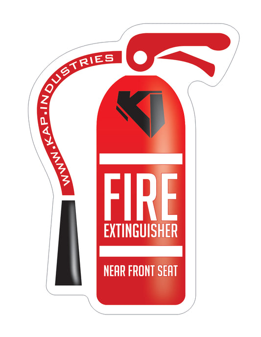 "Extinguisher Near the Front Seat" Sticker