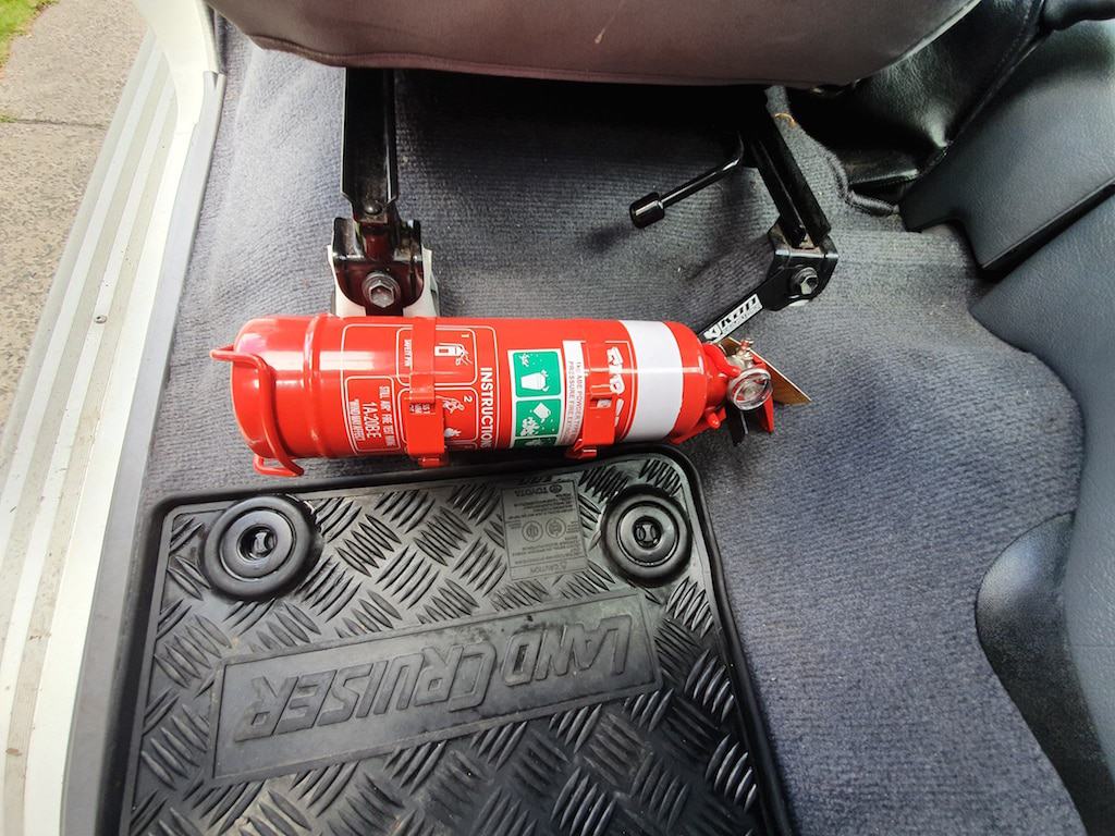 Suits Toyota Landcruiser 70 Series (99-16) Fire Extinguisher Bracket